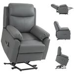 HOMCOM Riser and Recliner Chair for the Elderly, Lift Chair with Remote Control, Side Pockets, Pocket Spring, Charcoal Grey