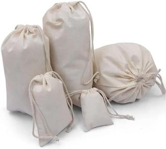 BigLotBags 100Pcs 12 x 16 Inches Premium Cotton Muslin Double Drawstring Bags, Reusable Bag Natural Cotton Bags with Drawstring Produce Bags Bulk Gift Bag Jewelry Pouch for Party Wedding Home Storage