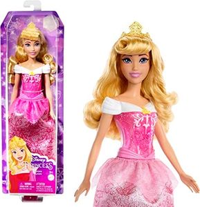 Mattel Disney Princesses Aurore, Poupée Articulée Princesse De La Belle Au Bois Dormant, Inclus Une Tenue Du Film Scintillante, Couronne Diadème Et Accessoires De Poupée, dès 3 ans et Plus, HLW09