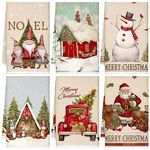 Set of 6 Christmas Kitchen Towels 24 x 16 Inch Absorbent Xmas Dish Towels Christmas Tea Towel Decorative Winter Snowman Truck Santa Claus Hand Towels for Home Bathroom Holiday Housewarming Gift