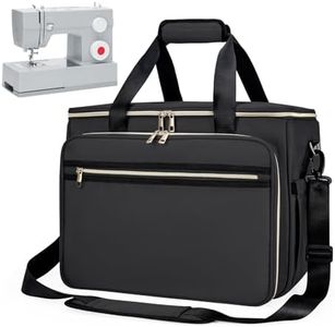 Anitor Sewing Machine Carrying Case with Removable Bottom Padding, Sewing Machine Bag Fits Most Standard Sewing Machines and Storage Sewing Accessories, for Singer, Brother, Janome, Black