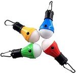 Coideal LED Tent Lights 4 Pack Portable Camping Light Lamp Tent Lantern Bulb for Hurricane Emergency Backpacking Hiking Outdoor and Indoor, Battery Powered for Power Outage (Multicolored)