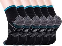 woeita Compression Socks - Upgraded Sport Plantar Fasciitis Arch Support- Low Cut Compression Foot Socks Best for Athletic Sports, Running, Medical, Travel, Pregnancy (6 Pairs)