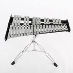 TABASTHER 32 Notes Glockenspiel Boutique Kit Xylophone Bell Percussion Instrument Set with Adjustable Stand Mallets and Carrying Bag