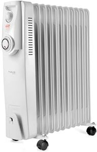 Oil Filled Radiator Free Standing – Heaters for Home Low Energy – Electric Heater with Thermostat – Portable 11 Fin 2500W Radiator with Timer – by Nuovva