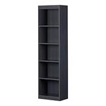 South Shore Furniture Axess 5-Shelf Narrow Bookcase, Blueberry