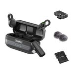 SMALLRIG S70 Wireless Mic (2 TX + 2 RX + Charging Case), USB-C and 3.5mm Jack Compact Wireless Microphone for iPhone 17/16/15 & for Android/Action Camera,Noise Reduction Record for Vlog, Black - 5715