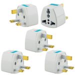 Hi-PLASST India to UK Converter Plug (Pack of 5) London Travel Adapter, Type-G Plug Adapter, UK Adapter for Indian Pins Perfect for UAE, Singapore, Hongkong, Ireland, Wales (13A,230V)