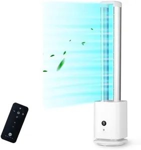 ULTTY Bladeless Tower Fan and Air Purifier in one, Bedroom Fan with HEPA Filter 99.97% Smoke Dust Pollen Dander, 42.5" Oscillating Tower Fan with Remote, Touch, 8H Timer