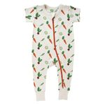 PARADE Organic Signature Print '2-Way' Zip Romper Short Sleeve Veggies 3-6 Months