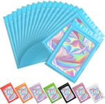 Artcut 100 PCS Smell Proof Mylar Bags Holographic Packaging Bags, Resealable Odor Proof Bags Foil Pouch Bags for Food Storage and Lipgloss, Jewelry, Eyelash Packaging (Blue, 3 * 4.7inch)