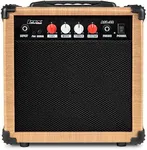 LyxPro Electric Guitar Amp 20 Watt Amplifier Built In Speaker Headphone Jack And Aux Input Includes Gain Bass Treble Volume And Grind - Natural