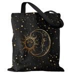 Miss Adola Tote Bag for Women Girls Aesthetic Canvas Tote Bag Inspired Gift Reusable Casual Bag for Work Shopping Travel, Sun Moon