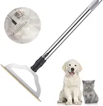 47“ Adjustable Long Handle Carpet Rake Pet Hair Remover, Reusable Metal Lint Remover Brush for Stubborn Fur Removal from Carpets Rugs Stairs, Carpet Brush Scraper Dog Cat Hair Remover Broom