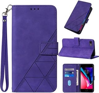 Moment Dextrad for iPhone SE 2022/SE 2020 Case Wallet,iPhone 8/7 Case,6/6S Case,[Kickstand][Wrist Strap][Card Holder Slots] PU Leather Protective Folio Flip Cover (Purple)