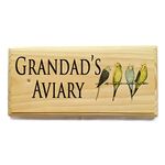 Grandads Aviary Sign, Custom Bird Shed Sign, Grandad Bird House Gift