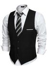 COOFANDY Mens Suit Vest Slim Fit Vneck Dress Waistcoat Business Wedding Vest