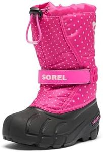 SOREL Children's Flurry Boot, Fuchsia Fizz/Black, 1 Big Kid