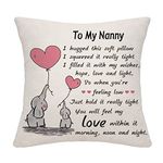 Nanny Gift from Granddaughter Grandson Best Nanny Elephant Throw Pillow Cover for Nanny Birthday Gift Thanksgiving Gift (Nanny)