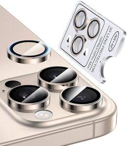 Bstozalle 2 Pack Military Grade 9H+ Glass for iPhone 16 Pro Max/16 Pro Camera Lens Protector [1:1 Invisible Fit & Ultra Clarity] Camera Protector 16 Pro Max/16 Pro Tempered Glass, Desert Titanium