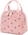 Pink Insulated Kids Lunch Bags, Strawberry Kids Lunch Bags Cooler Tote, Cream Cooler Tote Lunch Box for Women & Kids, Large Lunch Box for Women, Femme Womens Lunch Bag for Work, Picnic, Camping