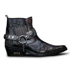 Mens Leather Cowboy Riding Brown Ankle Boots Croc Cuban Biker Dancing Winklepickers Western 45