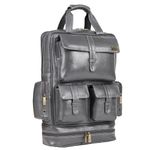 BRAND LEATHER 16 Inch Genuine Leather Large Capacity Laptop Backpack Multi Pockets Travel Daypack Top Handle Backpack