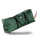 Rolling Christmas Tree Storage Bag - Fits Up To 7.5 ft. Tall Artificial Disassembled Trees, Durable Handles & Wheels for Easy Carrying and Transport - Tear Proof 600D Oxford Duffle Bag 5 Year Warranty