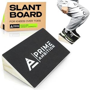 Premium Knees Over Toes Slant Board for Calf Stretching - Athletic Performance, Training Slant Board for Squats - Slanted Squat Board Non-Slip Surface - 25 Degree Incline, 1000 Lbs Weight Capacity