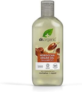 Dr Organic Moroccan Argan Oil Shampoo, Revitalising, Dry & Damaged Hair, Mens, Womens, Natural, Vegan, Cruelty-Free, Paraben & SLS-Free, Organic, 265ml, Packaging may vary