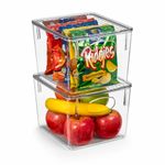 Sorbus Large Plastic Storage Bins with Lids - for Kitchen Organization, Pantry Organizers and Storage, Fridge Organizer, Cabinet Organizer, Refrigerator Organizer Bins - Clear Storage Bins (2 pack)