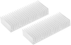 JIUWU Aluminum Heat Sink Heatsink Module Cooler Fin Heat Radiator Board Cooling for Amplifier Transistor Semiconductor Devices Silver Tone 150mm (L) x 60mm (W) x 25mm (H) 2pcs Set