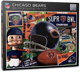 YouTheFan NFL Chicago Bears Retro Series Puzzle - 500 Pieces, Team Colors, Large