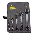 Klein 68245 Fully Reversible Ratcheting Offset Box Wrench Set, 5-Piece