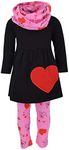 Unique Baby Girls Valentine's Day Love Letters Outfit Set (8/XXXL, Black)