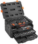 VEVOR Mechanics Tool Set and Socket Set, 1/4" 3/8" 1/2" Drive Deep and Standard Sockets, 450 Pcs SAE and Metric Mechanic Tool Kit with Bits, Hex Wrenches, Combination Wrench, Accessories, Storage Case