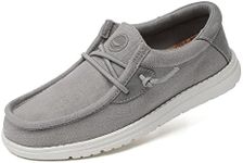 Grand Attack Walking Shoes for Women-Slip On Loafers,Linen Work Boat Shoes,Comfort&Lightweight,for Home Shopping,Dating,Driving,Traveling Shoes, Grey, 10.5