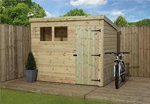 EMS Retail Empire 1500 Pent Garden Shed 7X5 SHIPLAP T&G GARDEN SHED 2 WINDOWS DOOR RIGHT