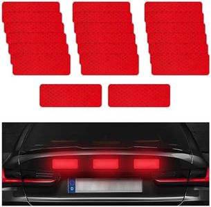 Suvnie 20PCS Warning Reflective Stickers, Night Visibility Safety Reflective Sticker, Waterproof Auto Reflector Tape for Bumper Clothing Trailers Motorcycle Helmet, Car Accessories (Red)