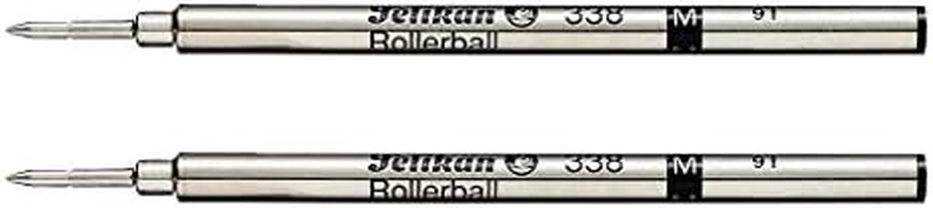 Pelikan 338 Medium Rollerball Refill - Black (Pack of 2)