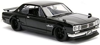 Jada Toys Fast and Furious Nissan Skyline 2000 GT-R 1:24 Scale Hollywood Ride Diecast Model Car, Black