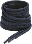 47" Navy Blue Round Boots Shoe Laces, 5/32" Thick for Boot& Work Shoe(2 Pairs-120CM)