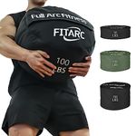 Fitarc Sandbag Workout Bag, Sand Bags for Weight Training, Heavy Duty Sandbags for Strength Training and Fitness, Cross-Training & Exercise, Sand Not Included (Black 100LB)