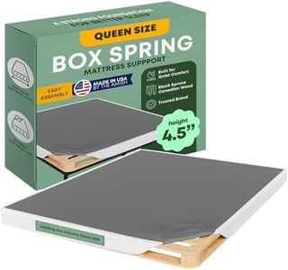 Greaton, Unassembled Queen Box Spring for Queen Bed – 4.5-Inch Wood Box Spring Only – Amish Made in USA – Quiet Noise-Free Replacement Mattress Foundation – Packed Flat, Easy Assembly (White)