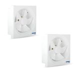 Luminous Vento Deluxe 200 mm Exhaust Fan (Cut-out Size - Sq 242 x 242 mm) for Kitchen, Bathroom, and Office (Pack of 2), White, (TVFKK06V30200-Pk2)