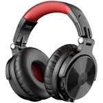 OneOdio Bluetooth Headphones Over Ear, Studio Level Sound Quality, 110 Hrs Playtime Bass Boosted Soft Memory Protein Earmuffs Foldable wireless Headphone with Mic for Cell Phone PC Music (Red)