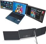 Teamgee Portable Monitor for Laptop, 13.3” Full HD IPS Display, Triple Monitor Screen Extender, USB-A/Type-C Plug and Play for Windows Android & Mac, Work with 13”-17” Laptops