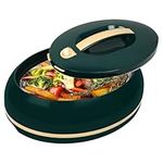 Elegant Large Oval Insulated Casserole Carrier Dish- One Hand Open Lid- 3.15 qt. Luxury Hot Pot Food Warmer/Cooler -Thermal Serving Bowl For Buffet/Parties-Stainless Steel Hot Food Container -Dark