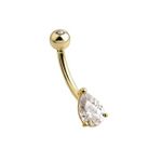 BodyJewelryOnline Solid 14k Gold Belly Button Bar