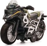 Adlon Diecast Motorcycle Toy Bike Scale Model,Pull Back Vehicles Alloy Simulation Superbike with Lights and Sound Also for Car Dashboard,Kids,Adult